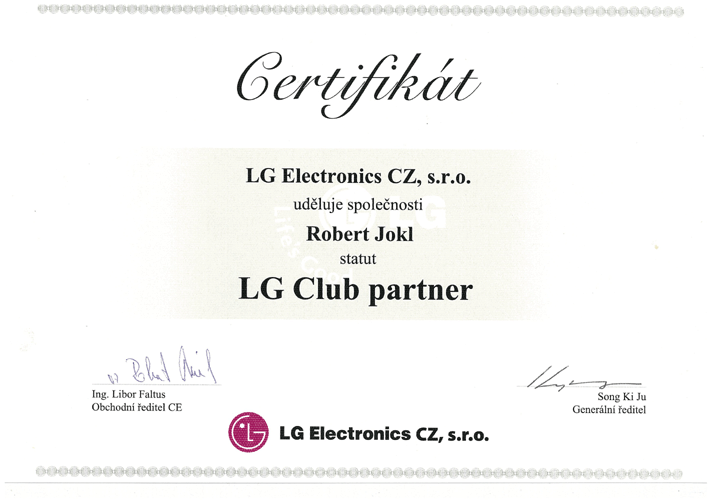 certifikat LG 2008