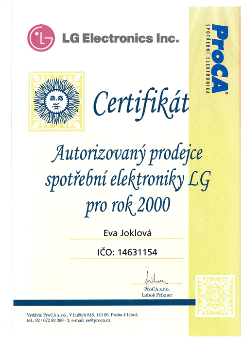 certifikat LG 2000